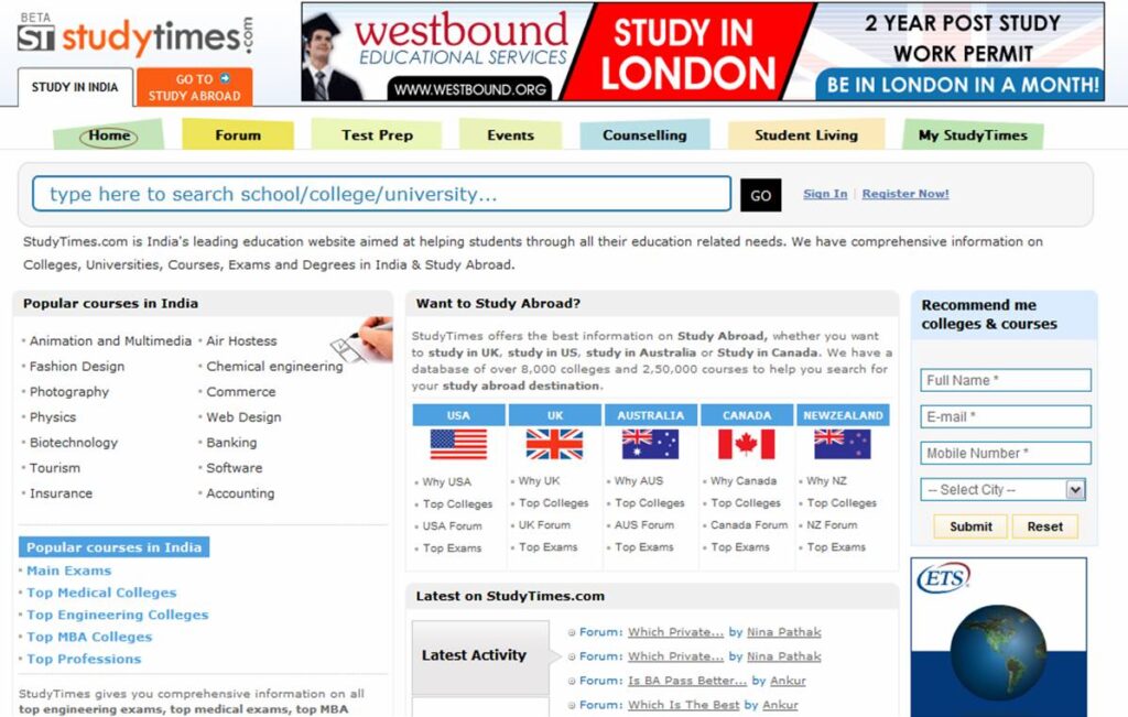 StudyTimes Homepage